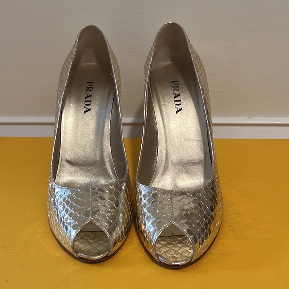 Prada Silver Python Heels - Picture 2 of 3